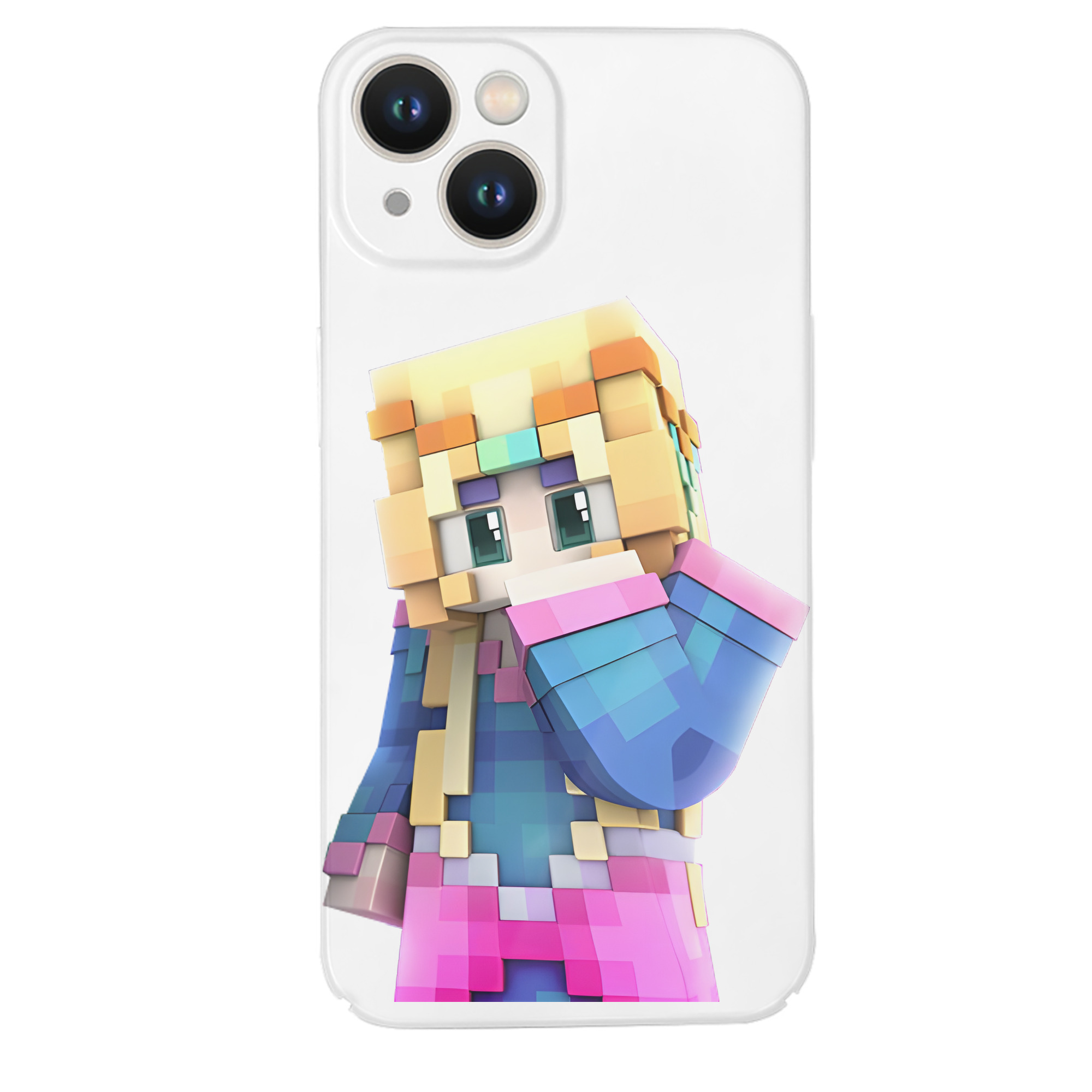 （画像用） マインクラフト ブロックの世界 Minecraft MC Block world 【iPhone 14シリーズ対応】ハードケース